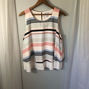 ELLE women’s medium striped sleeveless blouse